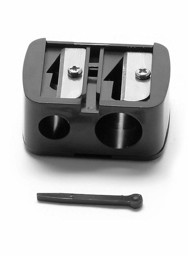 The BrowGal – Eye Make-Up Pencil Sharpener with Plastic Pick - Dual Hole Design, Easy Clean, Travel-Friendly, Compact - Beauty Sharpener for Eyeliner, Lip Liner and Brow Pencils - "1.5 inches, Black - Image 1