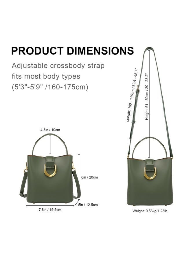 MoreFarther Leather Crossbody Bucket Bag Shoulder Bags for Women Purses Handbags Adjustable Strap Designer Bags ﻿, Black, 5 inches x 7.8 inches x 8 inches, Shoulder Bag - Image 3