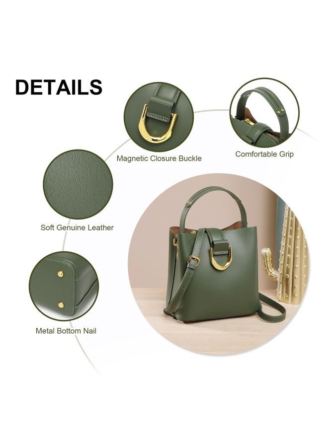 MoreFarther Leather Crossbody Bucket Bag Shoulder Bags for Women Purses Handbags Adjustable Strap Designer Bags ﻿, Black, 5 inches x 7.8 inches x 8 inches, Shoulder Bag - Image 5