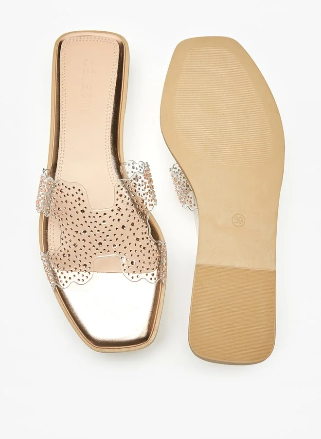 سيليست Women'S Embellished Slip-On Flat Sandals