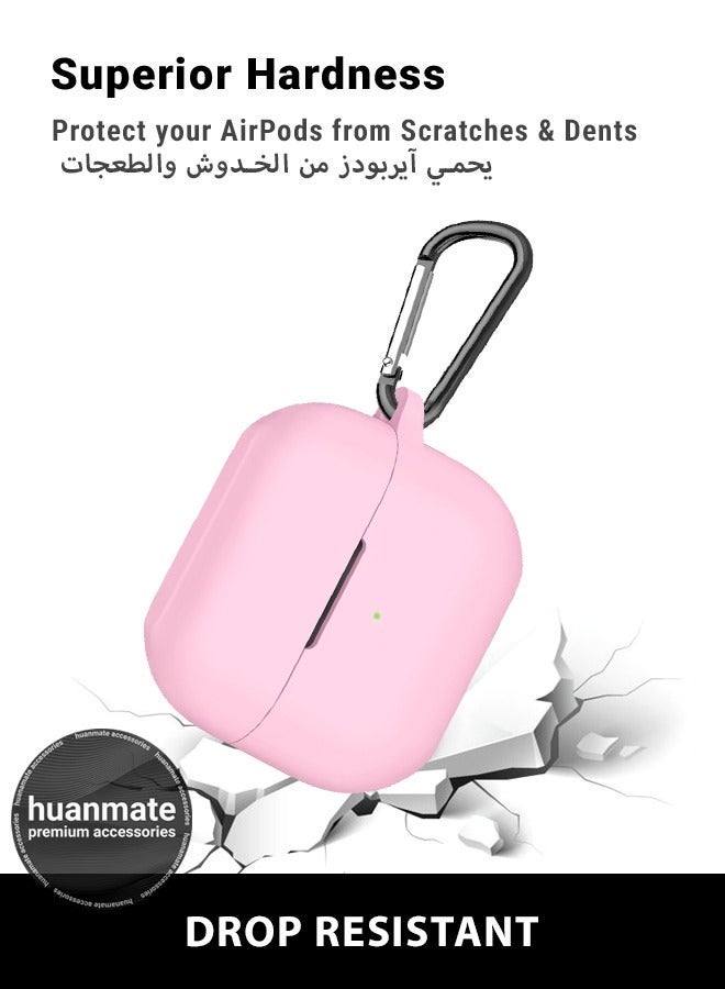 huanmate Samsung Galaxy Buds 3 Silicone Case Cover - Pink - Made with Soft Silicone, Lightweight & Durable - Stylish Design, Accurate Cut-outs, Easy Installation & Removal - Image 4