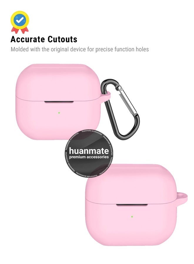 huanmate Samsung Galaxy Buds 3 Silicone Case Cover - Pink - Made with Soft Silicone, Lightweight & Durable - Stylish Design, Accurate Cut-outs, Easy Installation & Removal - Image 5