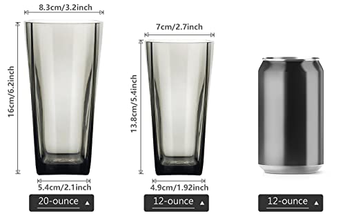 Top-spring 20-Ounce Reusable Plastic Water Tumbler, Clear Shatterproof Drinking Glasses, BPA Free, Set of 6 (20 Oz, Gray) - Image 4