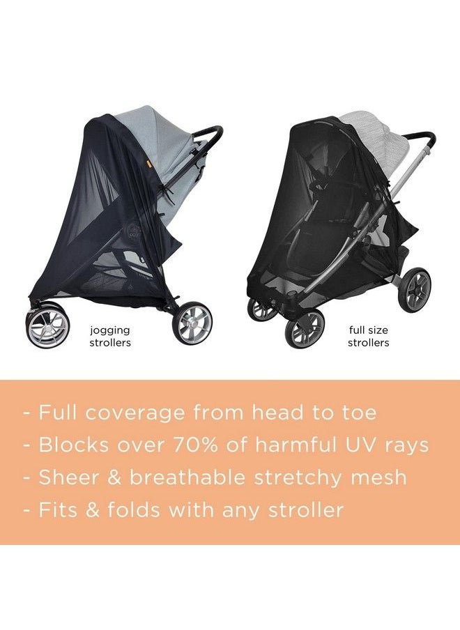 liuliuby Stroller Sun Shade Universal Stroller Cover For Baby Sun Protection Large Stroller Shade Extender See Through Mesh Cover For Sun Blocks Uv Joggers & Stroller Accessories For Summer  - Image 4