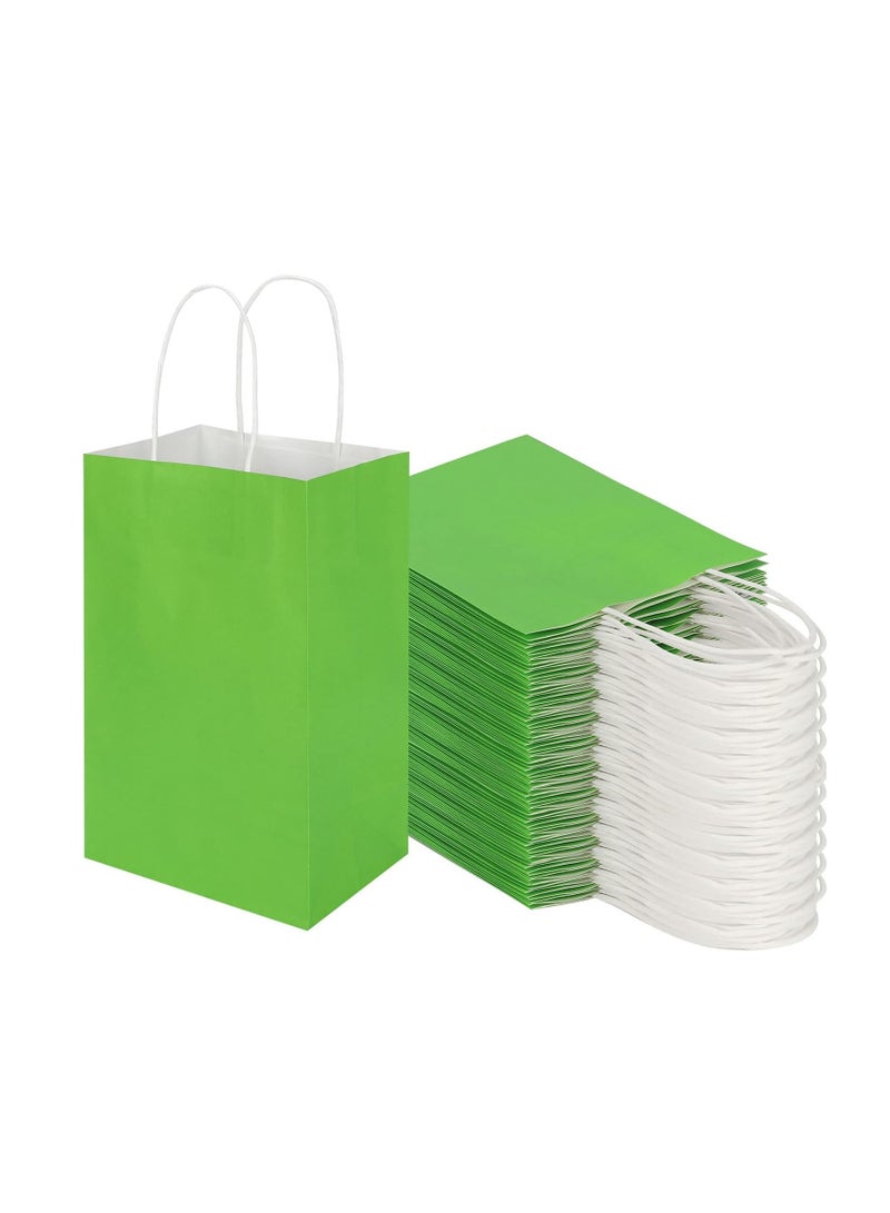 PARTY FUN Paper Gift Bags Set of 10pcs, 8x15x21cm: Fresh Packaging for Special Occasions Green Color - Image 1