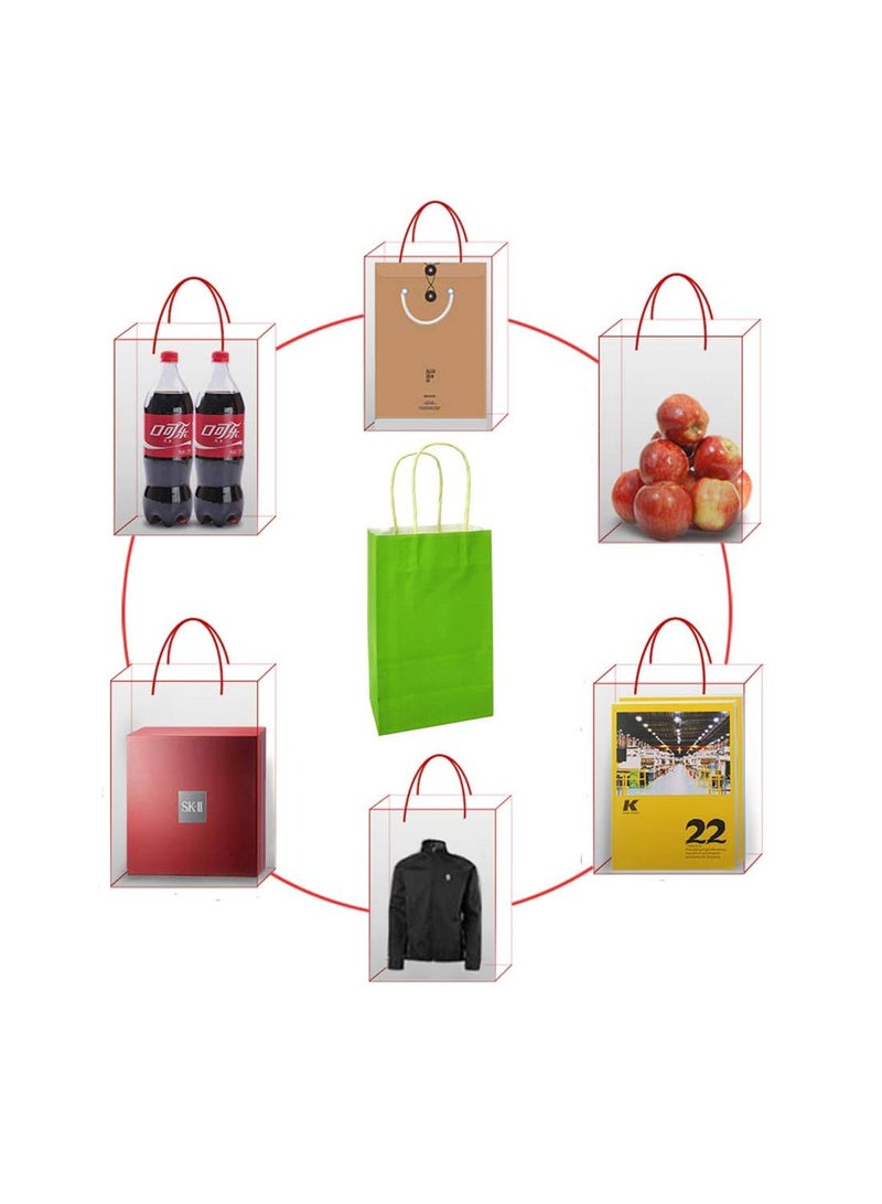 PARTY FUN Paper Gift Bags Set of 10pcs, 8x15x21cm: Fresh Packaging for Special Occasions Green Color - Image 5