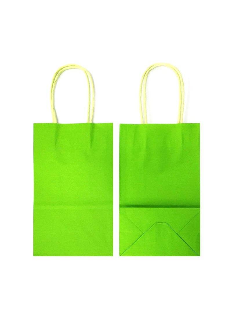 PARTY FUN Paper Gift Bags Set of 10pcs, 8x15x21cm: Fresh Packaging for Special Occasions Green Color - Image 3