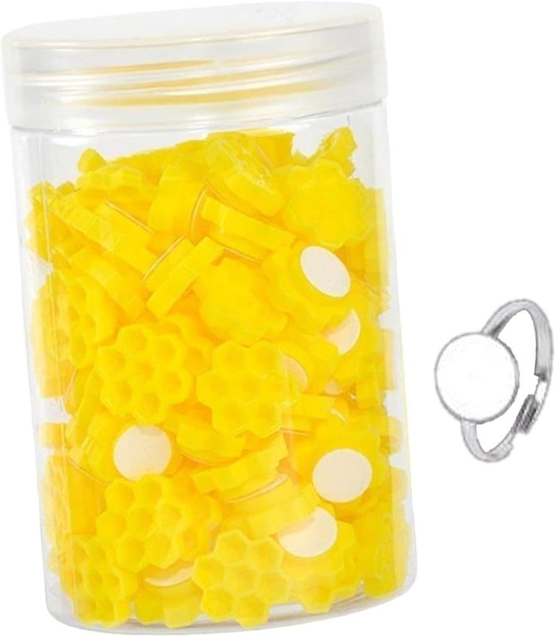Glue Cups Lash Glue Holder Compact Portable Creative Lash Extension Supplies, for Eyelash Grafting, Honeycomb Yellow - Image 1
