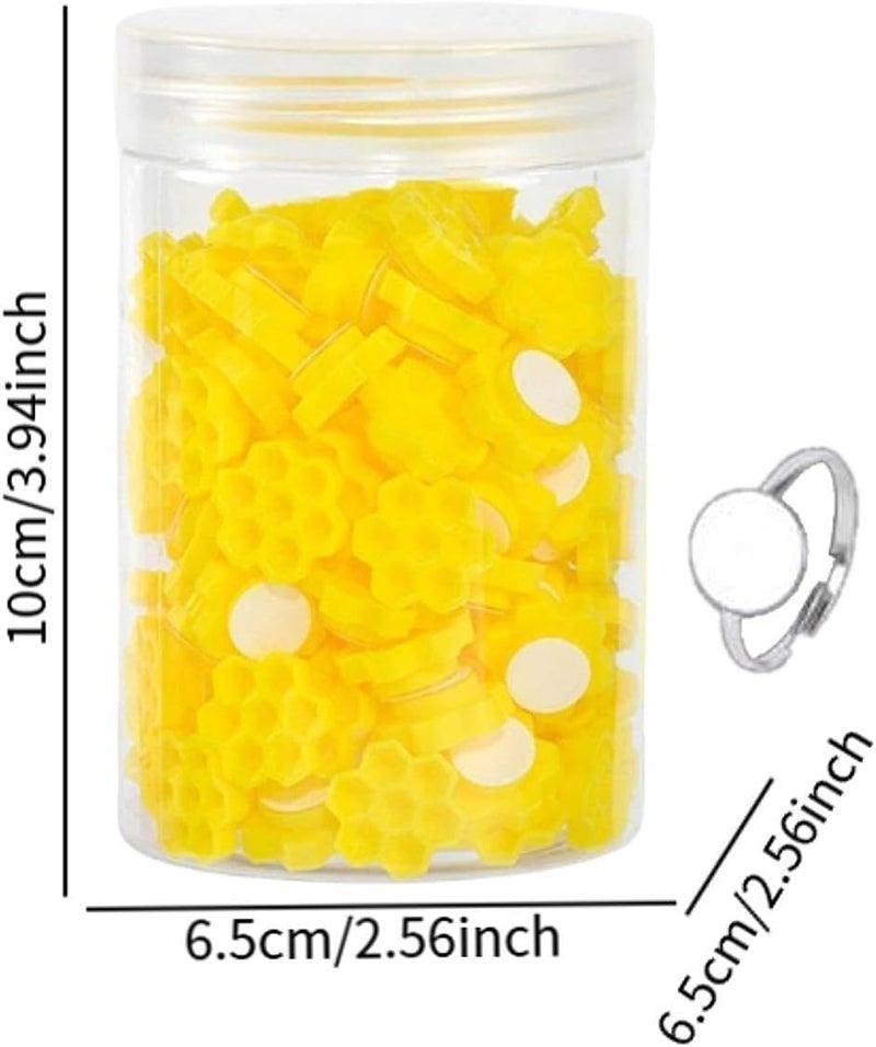 Glue Cups Lash Glue Holder Compact Portable Creative Lash Extension Supplies, for Eyelash Grafting, Honeycomb Yellow - Image 2