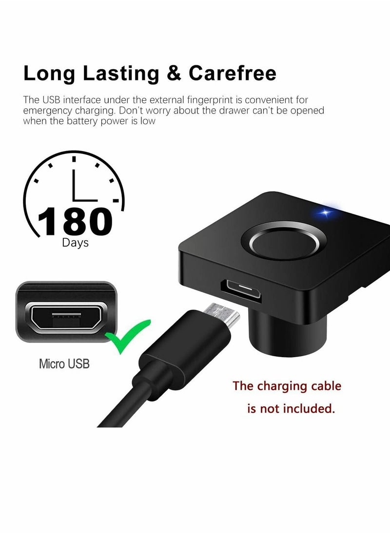 Generic - Electronic Cabinet Lock, Smart Biometric Hidden File Cabinet Lock, Fingerprint Lock for Box Furniture Drawer Lock Cupboard, Home Office Hidden File Cabinet Locks, USB Rechargeable, Automatic Lock - Image 1