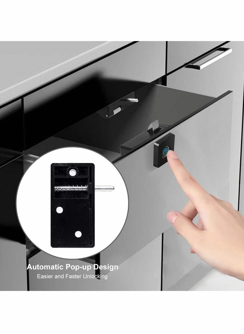 Generic - Electronic Cabinet Lock, Smart Biometric Hidden File Cabinet Lock, Fingerprint Lock for Box Furniture Drawer Lock Cupboard, Home Office Hidden File Cabinet Locks, USB Rechargeable, Automatic Lock - Image 1