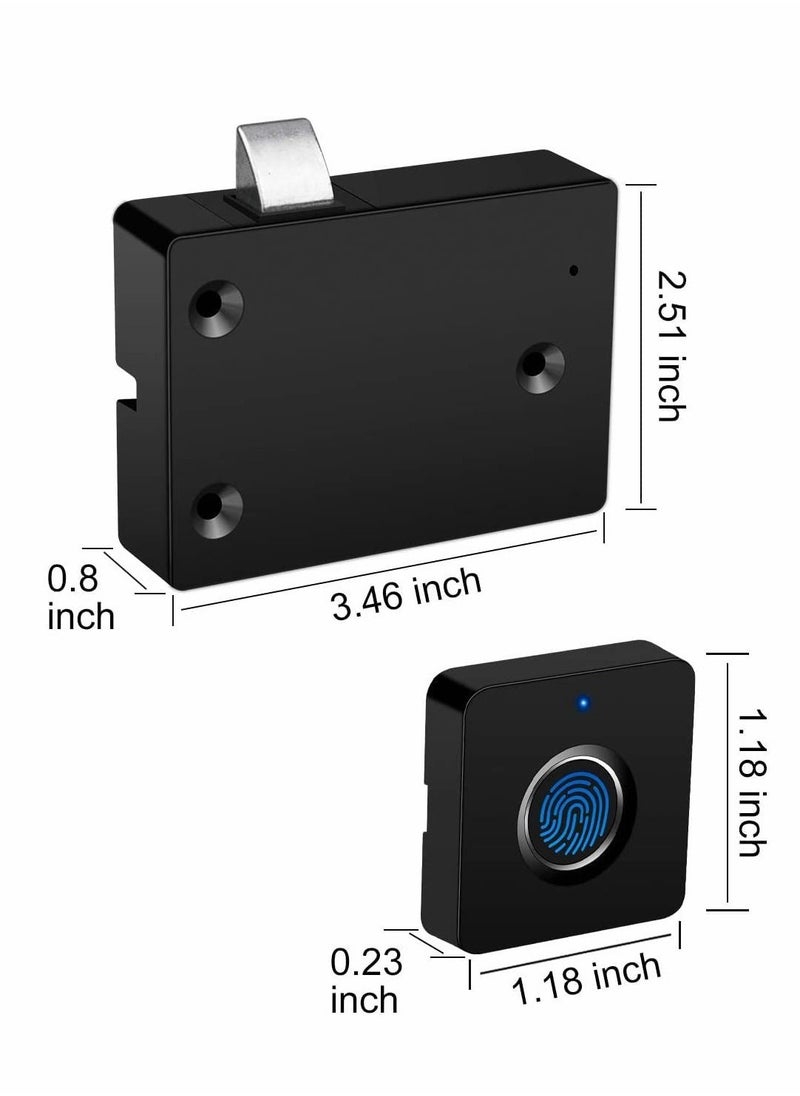 Generic - Electronic Cabinet Lock, Smart Biometric Hidden File Cabinet Lock, Fingerprint Lock for Box Furniture Drawer Lock Cupboard, Home Office Hidden File Cabinet Locks, USB Rechargeable, Automatic Lock - Image 1