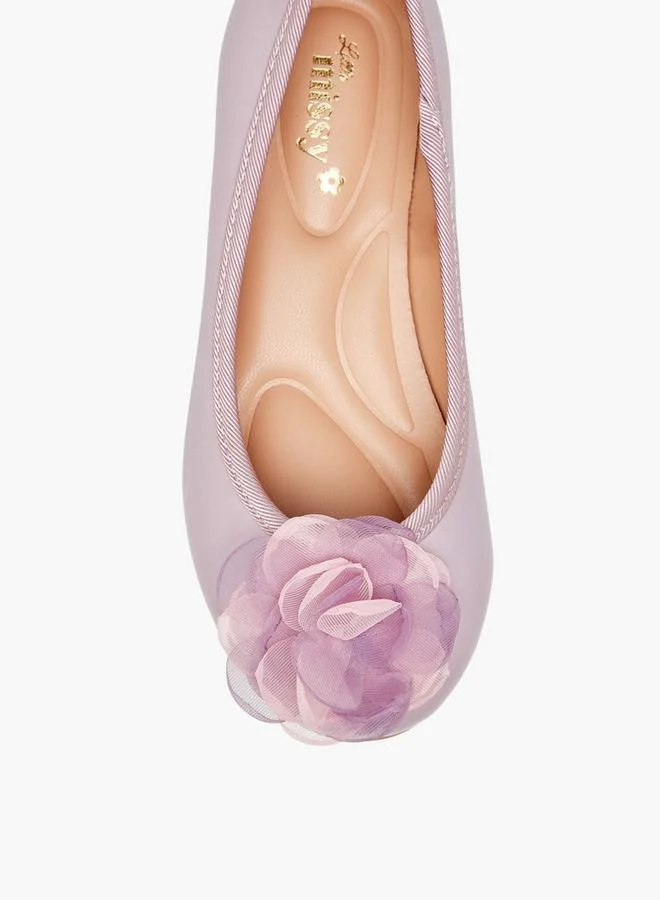 Little Missy LILAC Floral Accent Slip-On Ballerina Shoes for Women | Best Price UAE