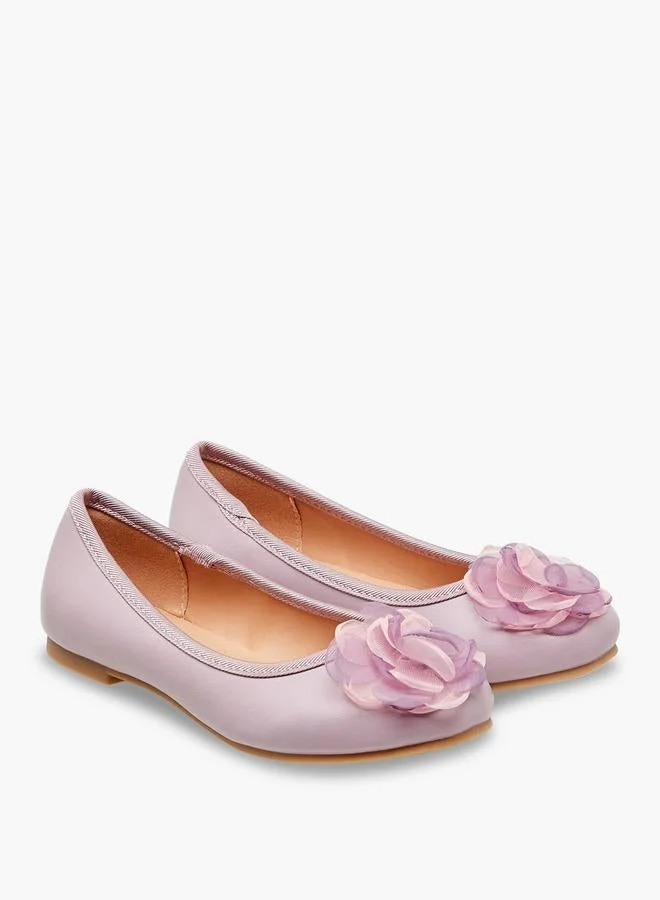 Little Missy LILAC Floral Accent Slip-On Ballerina Shoes for Women | Best Price UAE