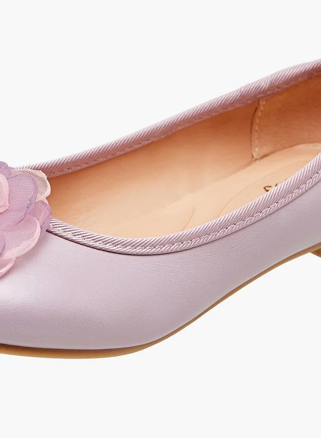 Little Missy LILAC Floral Accent Slip-On Ballerina Shoes for Women | Best Price UAE