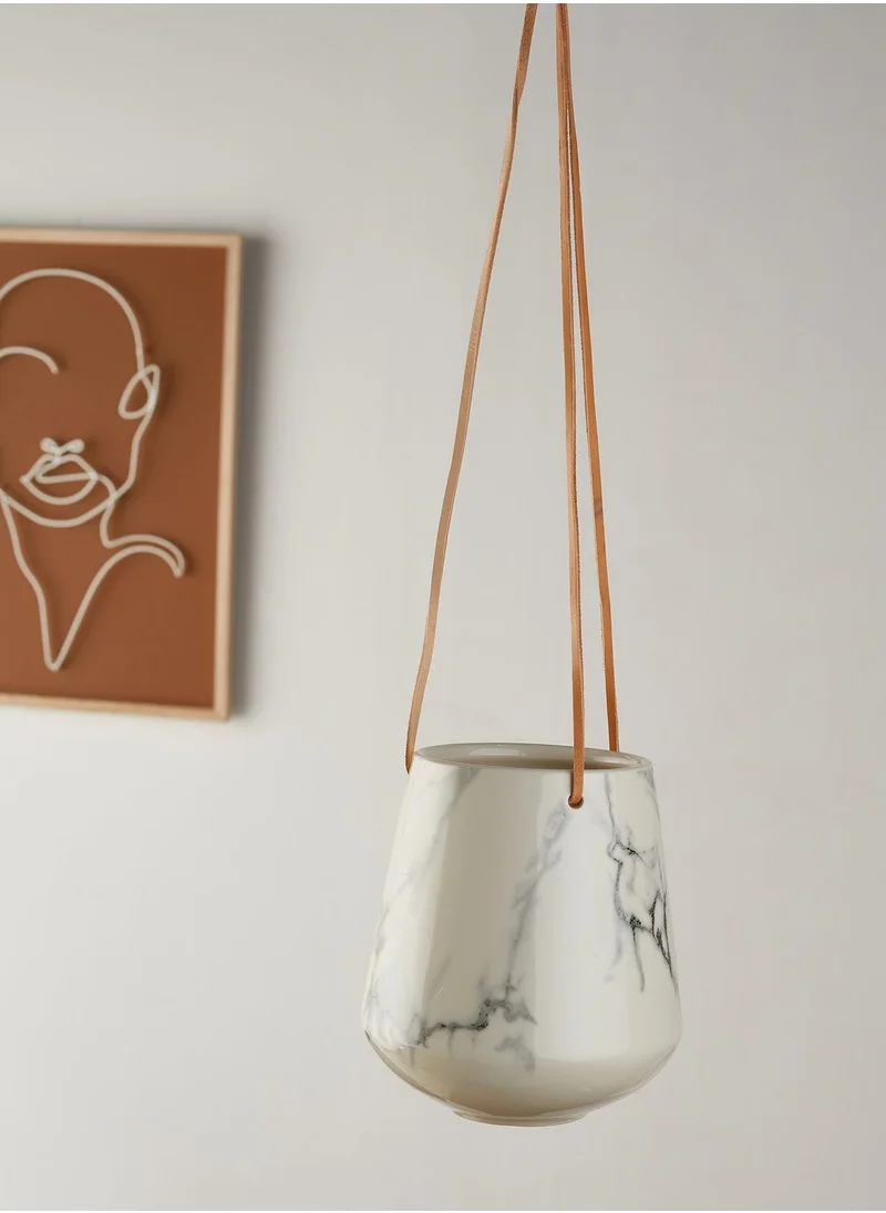 present time Marble Printed Medium Skittle Hanging Pot