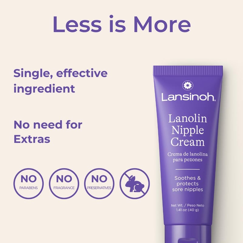 Lansinoh Lanolin Nipple Cream Safe for Breastfeeding Baby, 100% Natural Nipple Butter for Mom, Breastfeeding Essentials, 1.41 Ounces - Image 3