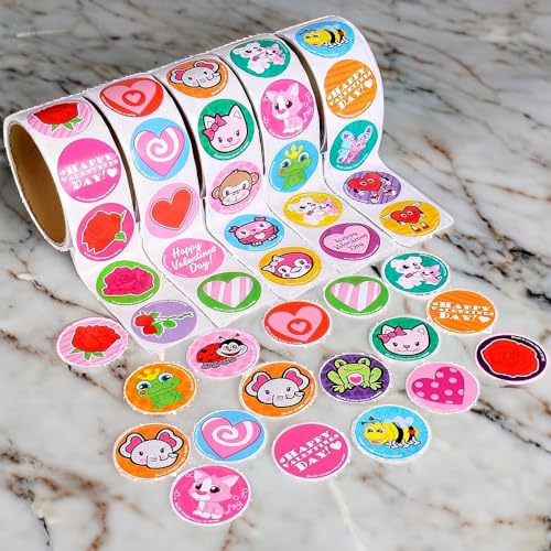 Rhode Island Novelty 5 Rolls of Valentine Stickers - 100 Stickers Per Roll - 500 Stickers Total - Image 4