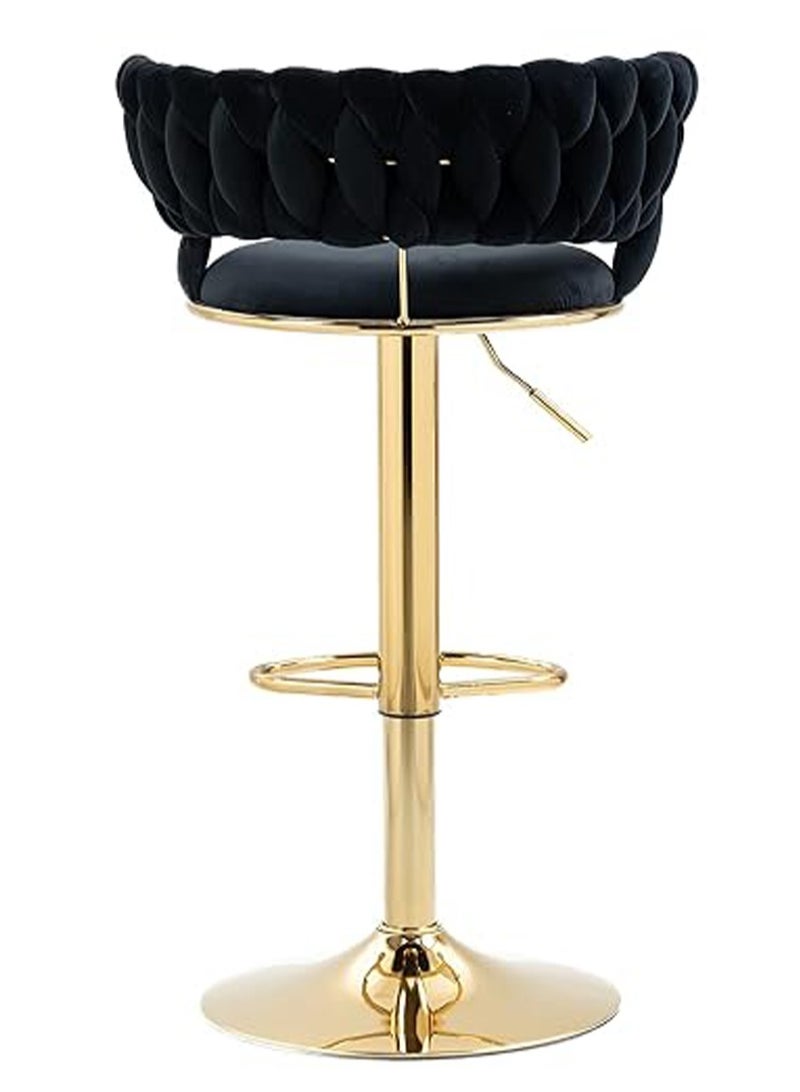 DubaiGallery Luxury bar Stool,Modern Round Adjustable Reception Chair, Gold Velvet Bar Chair, Kitchen high Dining Chair , Height Adjustable and 360° Swivel. Suitable for bar, Home, offce, Cafe - Image 1
