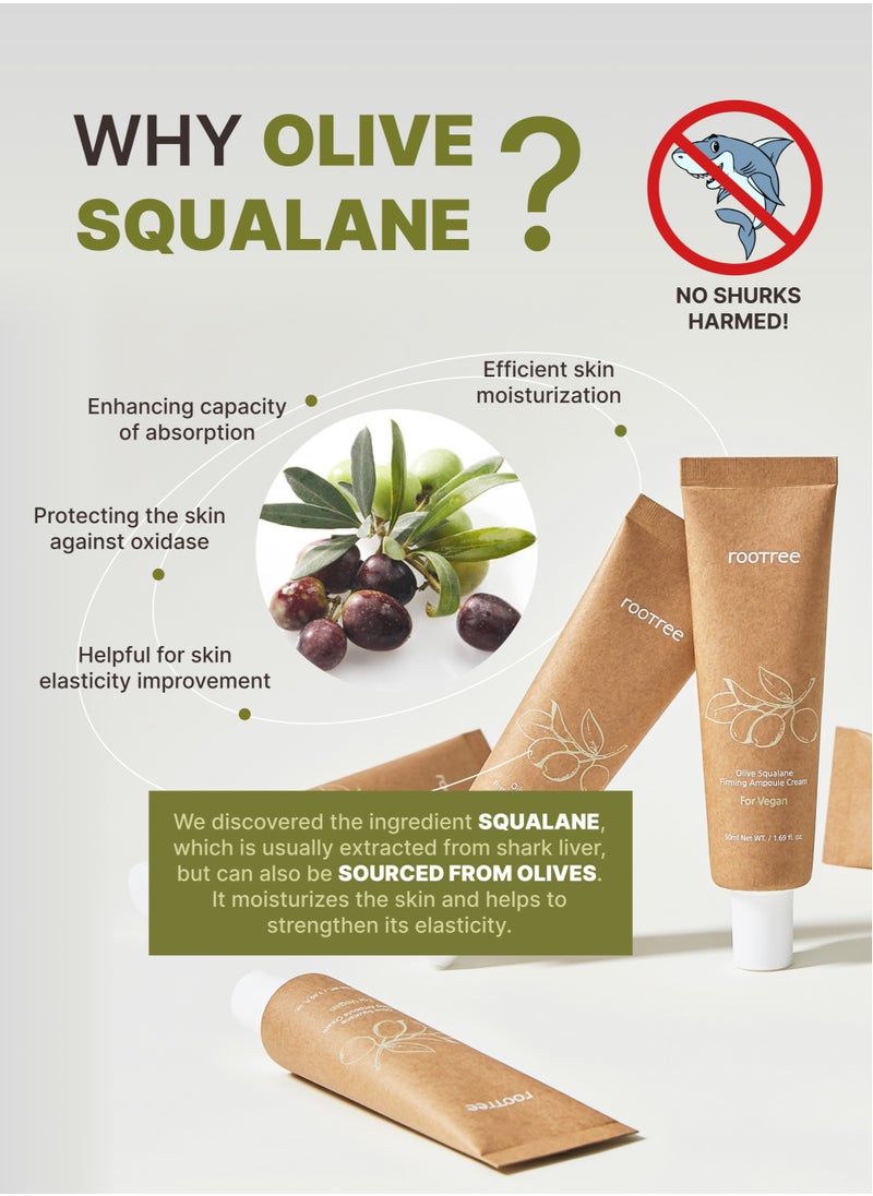 rootree - Olive Squalane Firming Ampoule Cream - Korean Skincare, Anti Wrinkle and Anti Aging, Rich Nutrition and Hydration, Vegan & Cruelty Free - Image 1