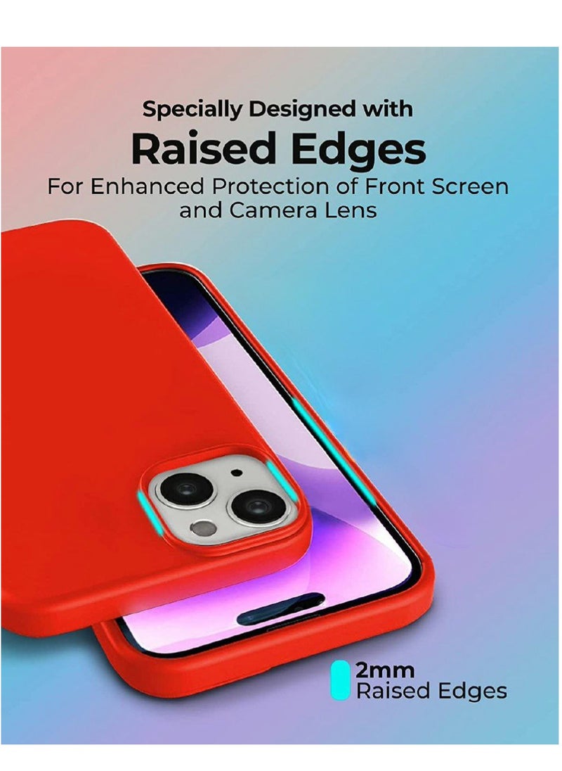 glassology - iPhone 14 Plus Case with Magsafe with Scratch-Resistant Thin and Slim Classic Shockproof Protection (Red) - Image 1