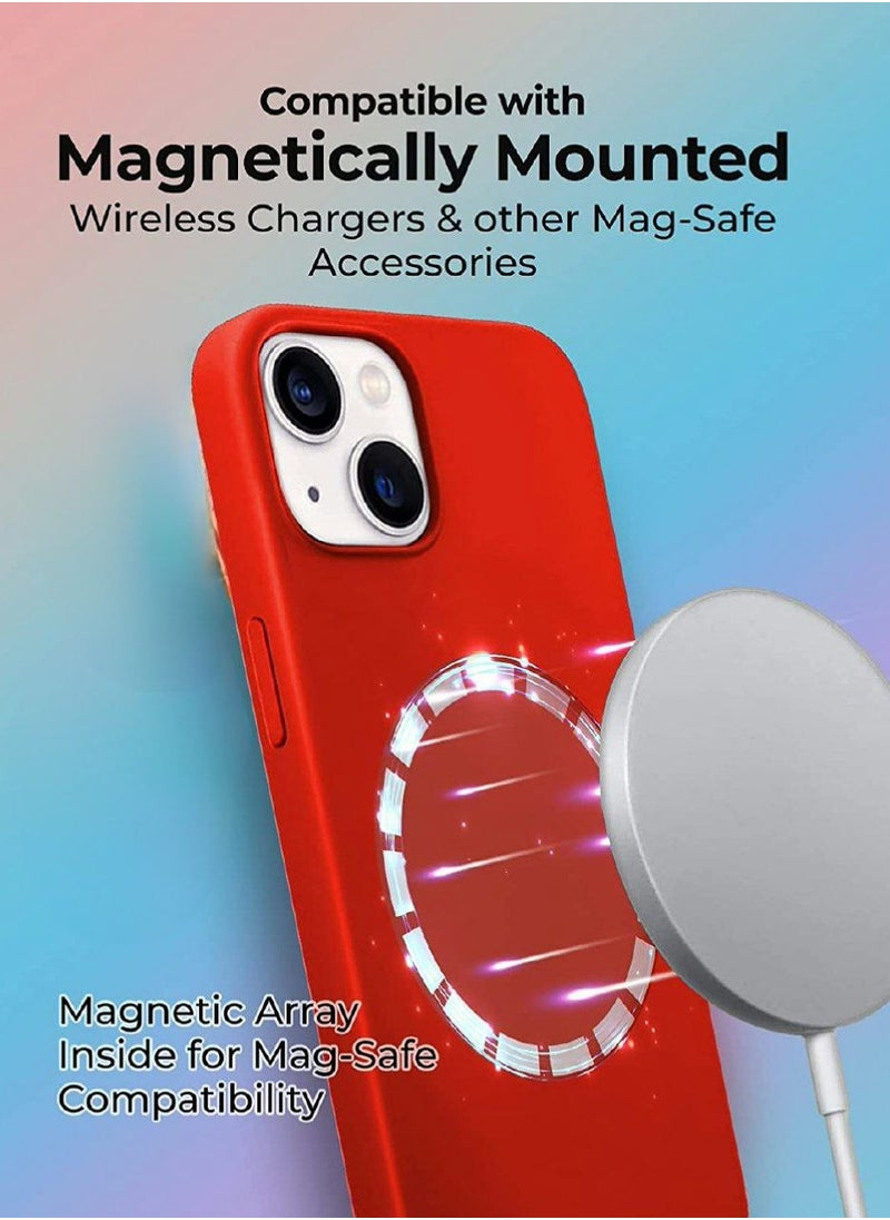 glassology - iPhone 14 Plus Case with Magsafe with Scratch-Resistant Thin and Slim Classic Shockproof Protection (Red) - Image 1