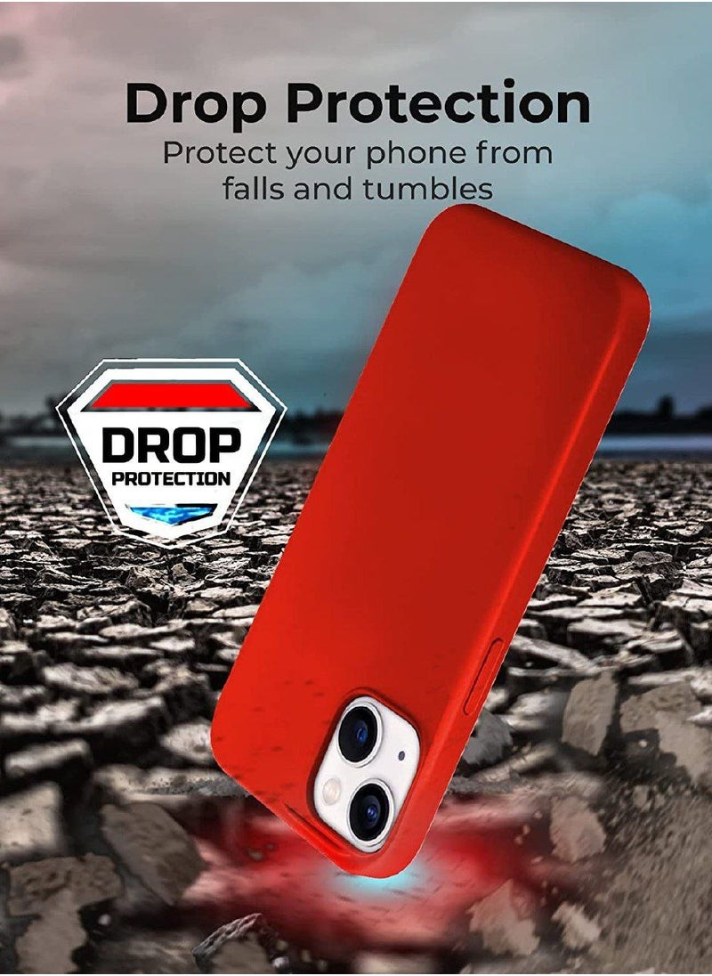 glassology - iPhone 14 Plus Case with Magsafe with Scratch-Resistant Thin and Slim Classic Shockproof Protection (Red) - Image 1