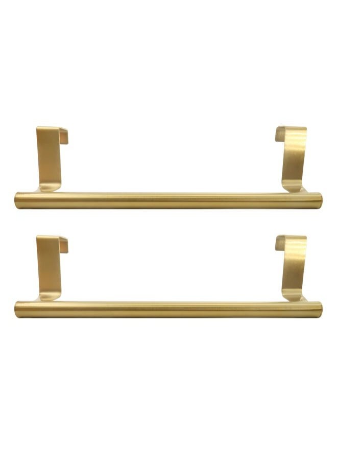 Lilaly 2 PCS Gold 9.25" Kitchen Towel Holder, Gold Towel Bar, Over Cabinet Towel Bar, Dish Towel Holder, Towel Holder for Kitchen Cabinet for Kitchen Bathroom - Image 1