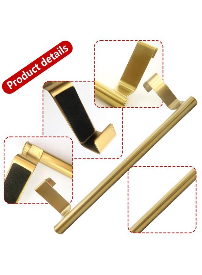 Lilaly 2 PCS Gold 9.25" Kitchen Towel Holder, Gold Towel Bar, Over Cabinet Towel Bar, Dish Towel Holder, Towel Holder for Kitchen Cabinet for Kitchen Bathroom - Image 3