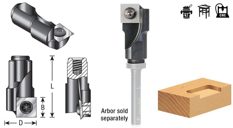 Amana Tool RC-55248 قاطع برغي مورتيسينغ من كربيد قابل للتبديل 3/4 + 0.015 قطر x 12mm ارتفاع القطع x 1/4-28 خيط - Image 2