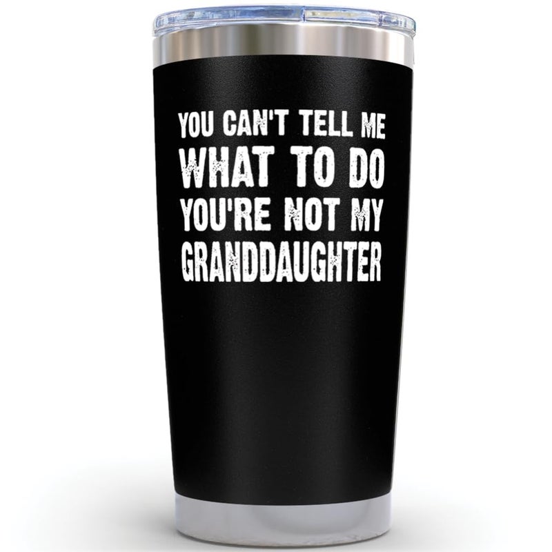 Grandpa Fathers Day Gift from Granddaughter  20oz Black Tumbler Cool Grandfather Gift Best Presents For Elderly Dad Grandpa Birthday Gifts for Grandfather Birthday Funny Granddad Mug Papa Tumbler