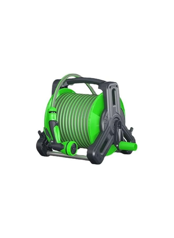 SKY-TOUCH Multifunction Hose Reel Rust Resistant Frame Includes Wall Bracket 22.5M Hose Diameter 2.5M Water Inlet Pipe Universal Faucet Connector Green - Image 1
