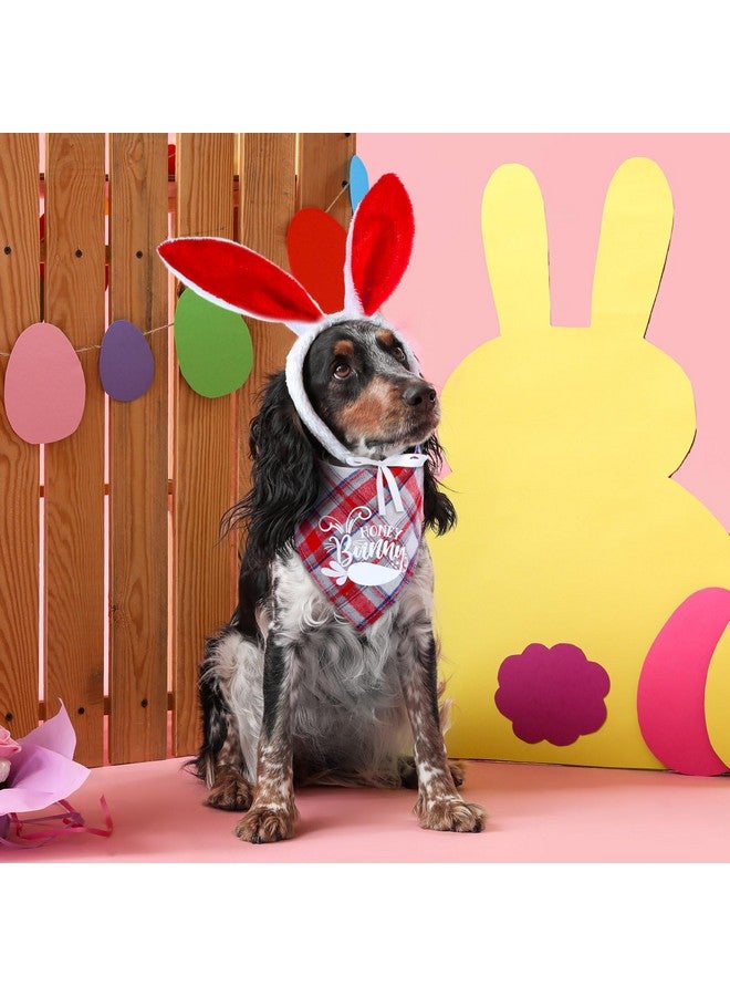 JaGely 8 Pcs Easter Dog Costume Include 4 Pcs Dog Bunny Ears 4 Pcs Cute Bandana for Easter Hunt Party Supplies Medium Large Cats Puppy Party Accessory - Image 5