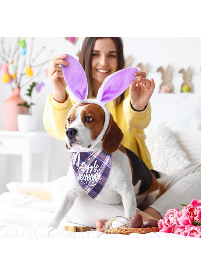 JaGely 8 Pcs Easter Dog Costume Include 4 Pcs Dog Bunny Ears 4 Pcs Cute Bandana for Easter Hunt Party Supplies Medium Large Cats Puppy Party Accessory - Image 4