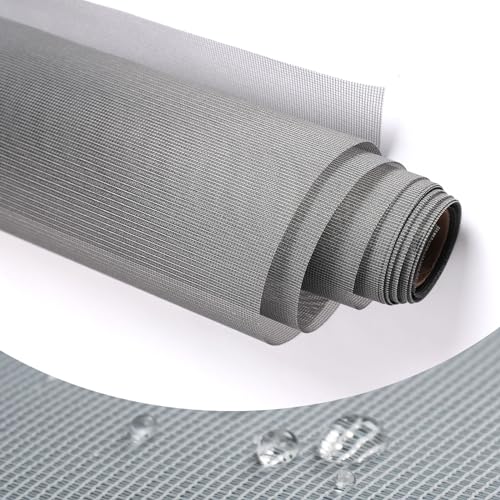 JOOFAN High Density dustproof and Pollen Proof net Screen mesh Used to Replace Screen Windows and Doors (Grey high-Density mesh, 109''X37''(276X95cm)) - Image 1