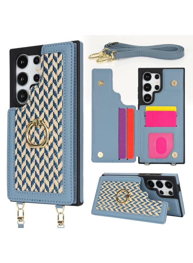 The Bros Case For Samsung Galaxy S24 Ultra 5G Double Bckle Card Slot Full Coverage Phone Case with Cross-body Strap