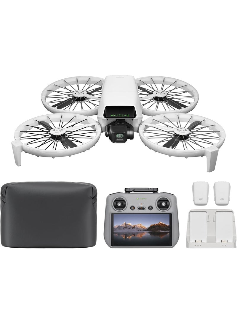 dji Flip Fly More Combo With RC 2 Screen Remote Controller, UAE Version with official warranty support, 4K UHD Camera Drone for Adults, Palm Takeoff, 3 Batteries for 93-Min Flight Time, MOIAT Certified-UAE Version with Official Warranty Support - Image 3