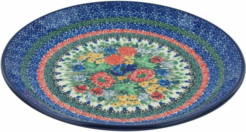 Polmedia Polish Pottery Polish Pottery 10inch Dinner Plate made by Ceramika Artystyczna Wild Garden Theme Signature UNIKAT  Certificate of Authenticity  - Image 2