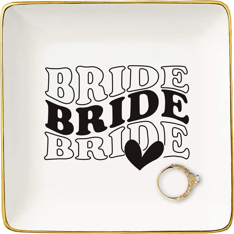 NZY Future Mrs.-Funny Engagement Gift for Bride-Bride to Be-Newly Engaged-Bridal Shower Gifts for Her-Bachelorette Party Gifts for Women-Wedding-Ceramic Jewelry Tray Trinket Holder Ring Dish - Image 1