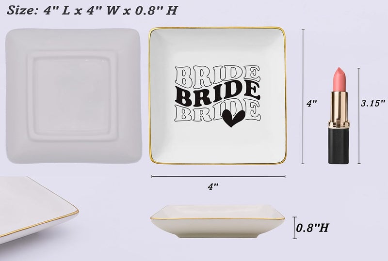 NZY Future Mrs.-Funny Engagement Gift for Bride-Bride to Be-Newly Engaged-Bridal Shower Gifts for Her-Bachelorette Party Gifts for Women-Wedding-Ceramic Jewelry Tray Trinket Holder Ring Dish - Image 5