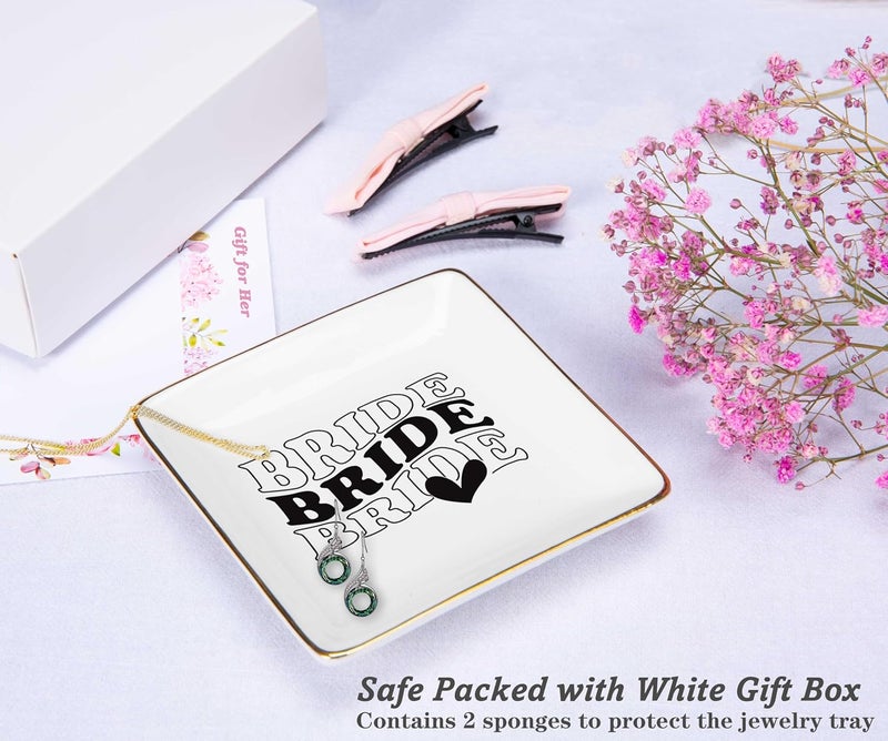 NZY Future Mrs.-Funny Engagement Gift for Bride-Bride to Be-Newly Engaged-Bridal Shower Gifts for Her-Bachelorette Party Gifts for Women-Wedding-Ceramic Jewelry Tray Trinket Holder Ring Dish - Image 2