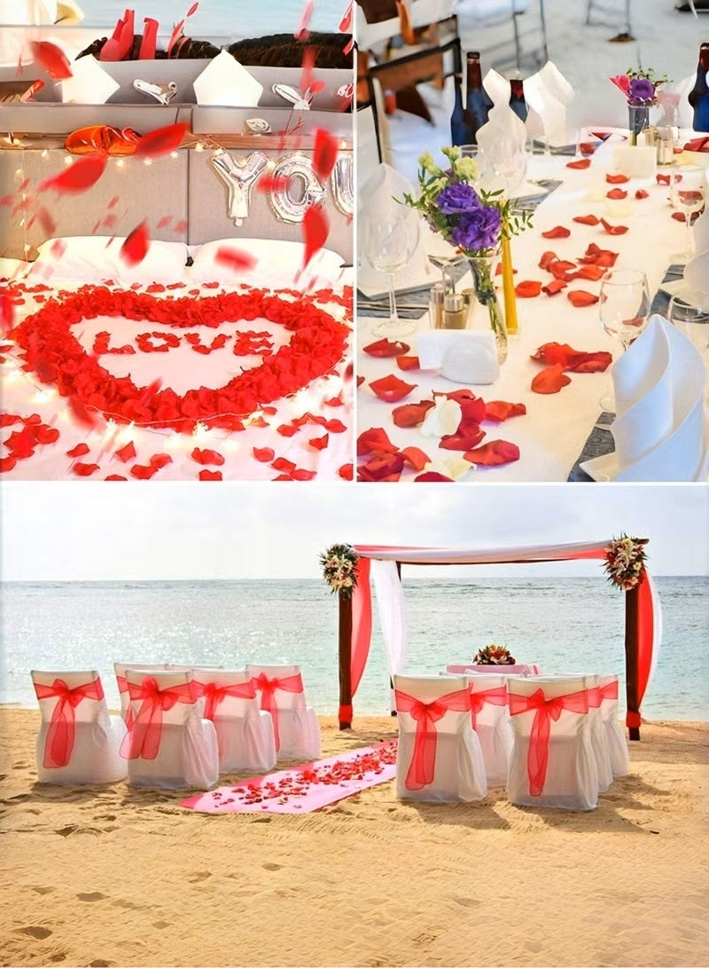 HOMESTAR 1000 PCS Artificial Silk Rose Petals Decoration for Romantic Night, Event, Party, Decoration, Red Rose Petals - Image 5
