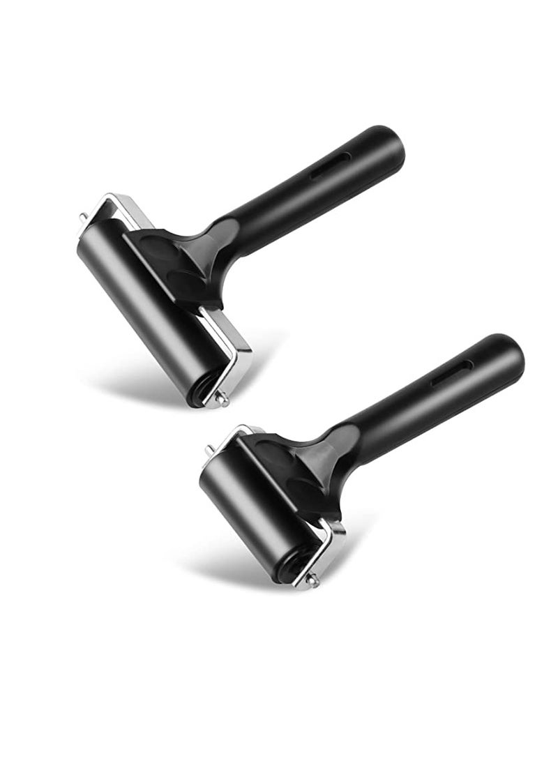 Zikra 2 Pack Soft Rubber Brayer, Rubber Brayer Roller Paint Brush Ink Applicator, Sturdy and Durable, with Good Elasticity, Easy to Use, Art Craft Oil Painting Tool (3.8 and 2.2 inch) - Image 1