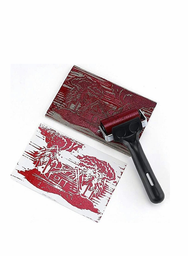 Zikra 2 Pack Soft Rubber Brayer, Rubber Brayer Roller Paint Brush Ink Applicator, Sturdy and Durable, with Good Elasticity, Easy to Use, Art Craft Oil Painting Tool (3.8 and 2.2 inch) - Image 4