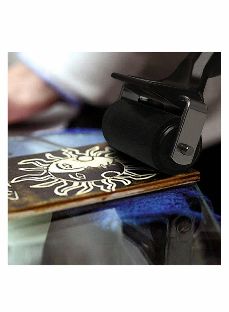 Zikra 2 Pack Soft Rubber Brayer, Rubber Brayer Roller Paint Brush Ink Applicator, Sturdy and Durable, with Good Elasticity, Easy to Use, Art Craft Oil Painting Tool (3.8 and 2.2 inch) - Image 5