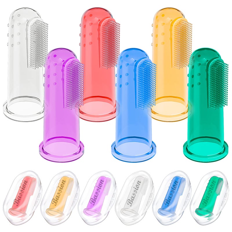 Baby Toothbrush Set 6 Pcs Soft Infant Finger Toothbrush with 6 Boxes Newborns Toddler Silicone Baby Tooth Brush 06 Months 612 Months