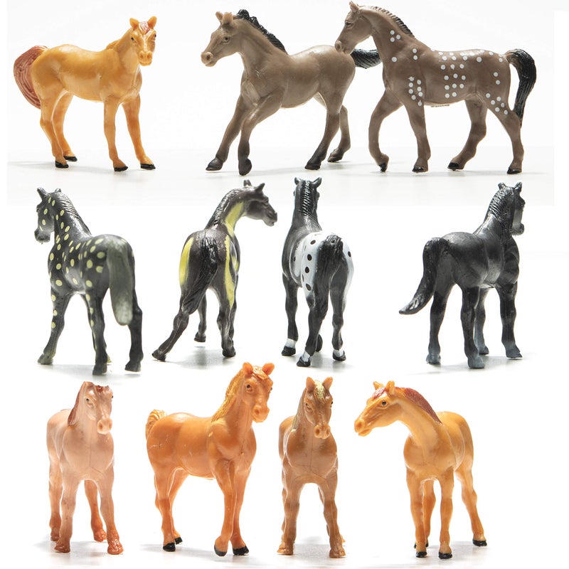 PREXTEX Plastic Toy Horses Party Favors, 16 Count (All Different Horses in Various Poses and Colors) Best Toy Gift for Boys and Girls - Image 2