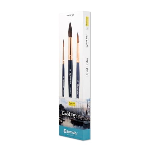 Escoda | Watercolour | Artist Set David Taylor | Size 8,12,18 | 3 Brushes | Synthetic Tendo + Tame | Round pointed - Image 2