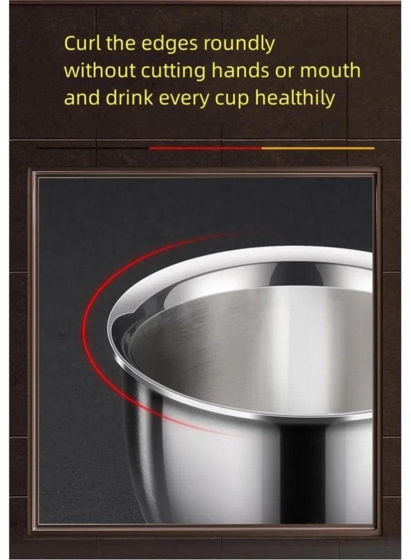 كوب قهوة أرابيكا من الفولاذ المقاوم للصدأ أبيض بجدار مزدوج معزول حرارياً، كوب شاي متوافق مع نسبريسو نسكافيه دولتشي غوستو 80 مل، مجموعة من 6 قطع - Image 3