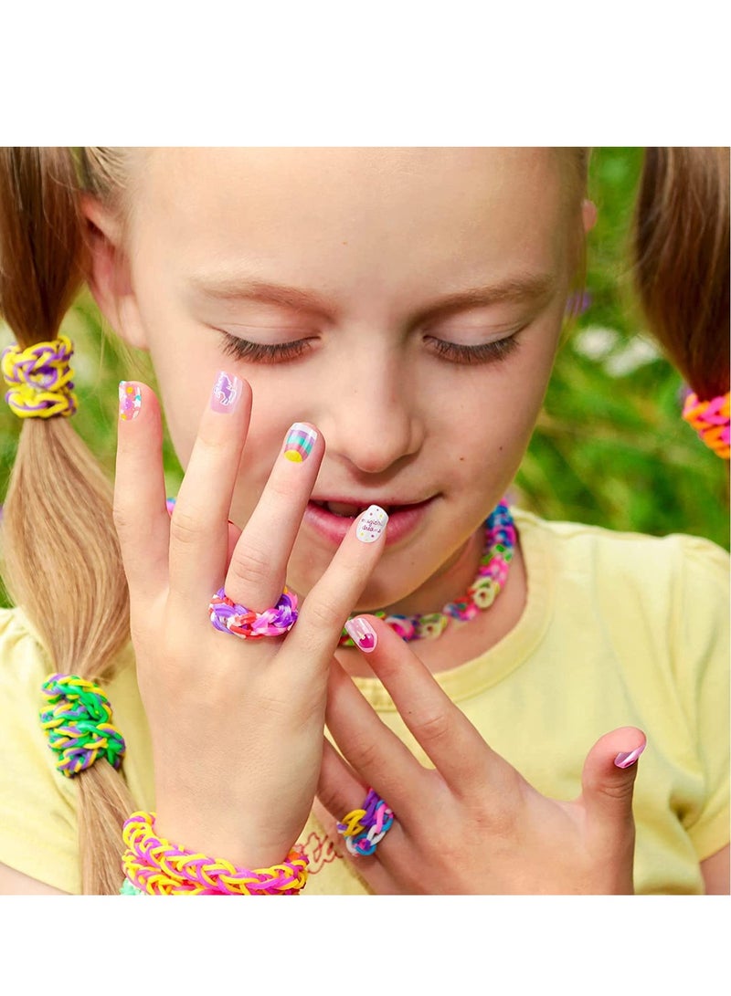 Kids False Nails, Children Press on Fake Tip Cartoon Full Cover Short Fingernail Artificial Tips Pre-glued Stickers for Girls Art Decoration (96 Pcs) - Image 4